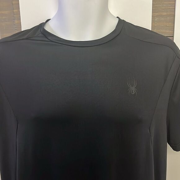 Spyder Active Men’s ProW=B Black Short Sleeve Shirt with Mesh- Medium - Picture 6 of 11